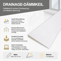 Qliving Drainage Dämmkeil 1000 x 370 x 31 mm 5° Neigungswinkel